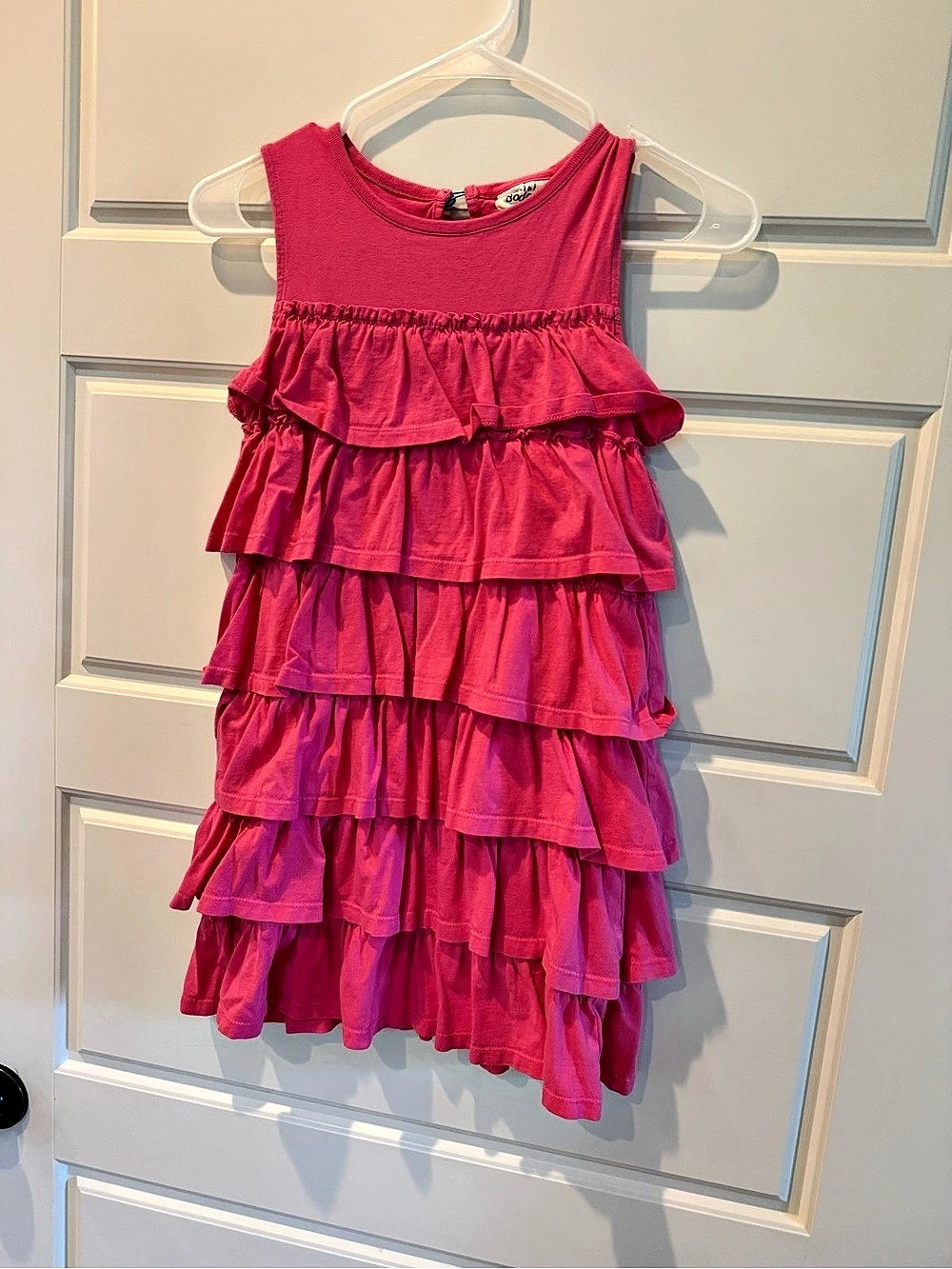 mini boden Girls Pink Tiered Dress Size 9-10Y